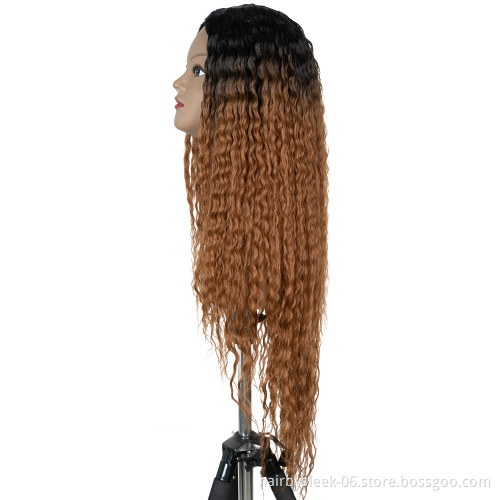 5 inch Lace part Human hair texture super long kinky curly wig soft and delicate Stealth Lace Wig Synthetic Hair Wigs